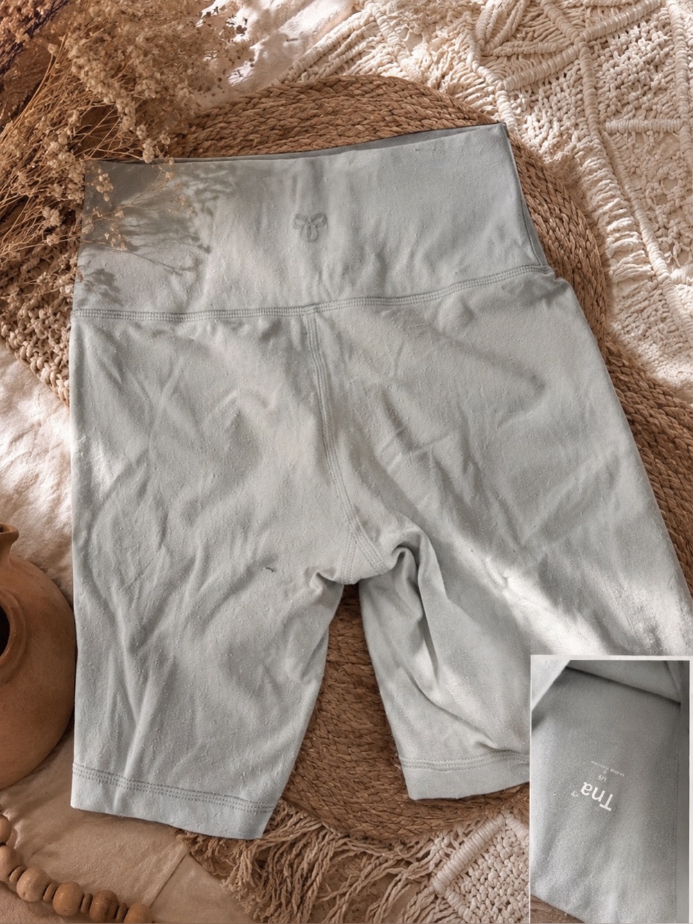 TNA Light Sage High-Rise biker shorts